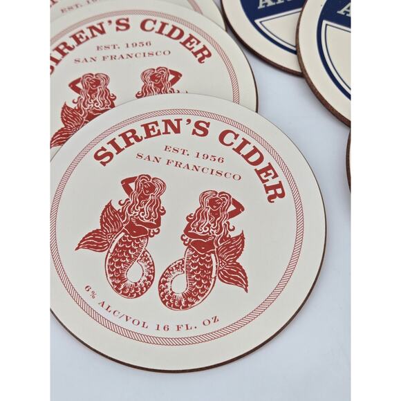 7 Breweriana Nautical Siren's Cidar And Anchor Ale Coasters Excellent - Picture 2 of 9